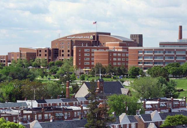 bird's eye view of the Johns Hopkins Bayview Medical Center campus
